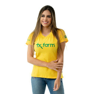 CAMISETA FEMININA TEXAS FARM - OUR HOMELAND - CF170 - AMARELO