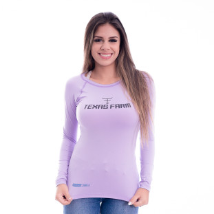 CAMISETA TÉRMICA UV50+ FEMININA TEXAS FARM - UVF001 - LILAS