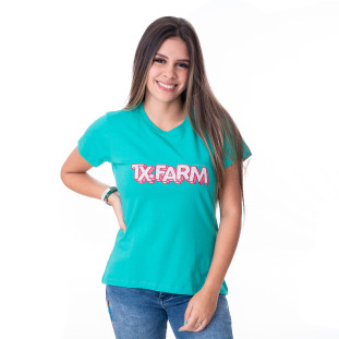 CAMISETA FEMININA TEXAS FARM - CF180 - VERDE AGUA